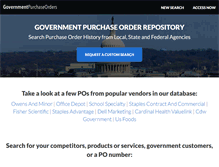 Tablet Screenshot of governmentpurchaseorders.com